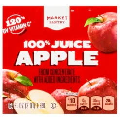 100% Apple Juice - 64 Fl Oz Bottle - Market Pantry™